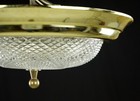 The Plaza Hotel Faceted Clear Glass Brass Rim Flush Mount Ceiling Light
