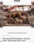 Jurassic Park Iron Studios T Rex Vs Raptors  Final Scene Diorama Statue Maquette