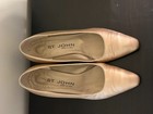 Womens St  John Vintage Sz 7 Gold Metallic Leather Block Heel Shoes