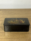 Antique vintage Rissian  Lacquer With A Painted Scene On The Top Lid Trinket Box