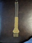 Lg Vtg Couture Gold Etruscan Neckpiece - J  Leiber Hinged Pieces W fringe-signed