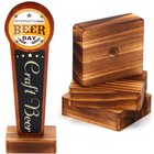 4 Pack Wooden Beer Tap Handle Display - Pine Holder For Beer Lovers   Bars  3x2 