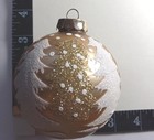 Rauch Gold White Glass Ornament Lot Of 2 Glitter Christmas Tree 3 5 