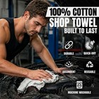 Industrial White Shop Rags 13x14 Bulk Cleaning Towels Mechanic - Pack Of 150