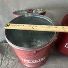 Vintage Red Metal 4-pc Flour Sugar Coffee Tea Canister Set W  Hinge Lids