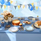342 Pcs Dusty Blue Party Supplies Blue Tableware For 48 Guests Paper Disposable