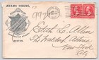 1901 Adams House Geo G Hall Proprietor Washington St Boston Ma Advertising Cover