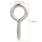 100pcs Small Screw Eye Shape Hanging Screw Hooks 1  Lag Thread Self-tapping Eyeb