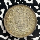 1914 Portugal 50 Centavos Lot t7219 Silver  High Grade  Beautiful Toning 