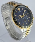 Unique Versace Chronograph Blue Dial Men s Quartz Wristwatch   Date Indicator