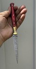 Handmade Damascus Steel Hunting Dagger Fixed Blade Boot Knife Double Edged Edc