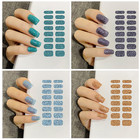 12 Sheets Glitter Nail Wraps Nail Polish Strips Solid Color Nail Polish Stickers