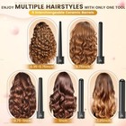 5 In 1 Curling Wand Set  Curling Iron Interchangeable Ceramic Barrels  0 35-1   