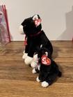 Ty Beanie Buddy Zip   Ty Beanie Baby Fussy Set Of 2 Black And White Kitty Cats
