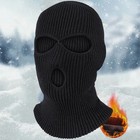 Winter Ski Mask 3 Hole Knitted Skull Balaclava Beanie Hat Men Outdoor Sports Cap