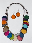 Handmade Tagua Nut Set Necklace And Earrings 
