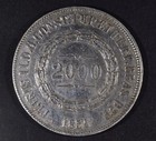 1854 Brazil 2000 Reis Silver  xf  