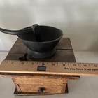 Vintage Manual Hand Crank Burr Coffee Grinder Wood metal W Drawer 8in