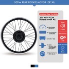 Ebike Rear Rotate Hub Motor Conversion Kit 36v48v 500w 16-29 Inch 700c Motor Set