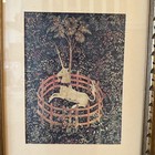 Unicorn Tapestry Large Ornate Gold Framed Print 14x17    Fantasy Renaissance Art