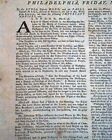 Very Rare Pre Revolutionary War Pennsylvania Gazette 1771 Broadside Extra News 