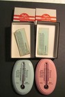 Vintage Funeral Baby Bath Thermometers Pink Blue Oakes Memorial Home Compliments