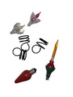 Vintage Christmas Light Parts Bulbs Clips Springs C7 Mini Repair Lot
