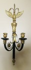 Antique Eagle Topped 32  Italian Giltwood Candle Wall Sconce C  1920 Hand-carved
