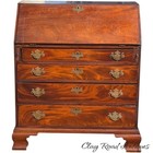 Antique Chipppendale Mahogany Slant Front Desk 18th Century Ogee Bracket Feet