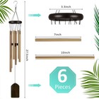 6 Rustic Deep Tone Wind Chimes 28 Inch Aluminum Tubes Memorial Outdoor Garden Pa
