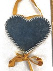 Antique Sewing Pin Keeper Velvet Beaded Heart 4 X 3 5 Victorian Original 1800s