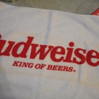 Vtg Bud King Of Beers Red Towel Golf Bar Ad White Fringe W grommet By Cannon Usa