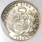 1916 Ngc Ms 66 Peru 1 5 Sol Seated Liberty Silver Coin  25042603c 