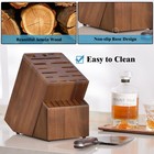 Knife Block Without Knives  Large Knife Holder- 25 Slots Acacia Wood