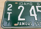 Vintage Original 1961 Idaho License Plate Tag   2t 2 459  twin Falls County 