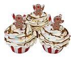 Dezicakes Fake Cupcakes Artificial Food Set Of 3 Gingerbread Christmas