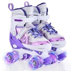 Kids Roller Skates For Girls Boys Adjustable Light Up Led Luminous Wheels L Size