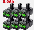 Pack 8 0ah 18v Lithium-ion For Ryobi P108 P100 One Plus High Capacity Battery