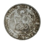 1875 Peru 1 Sol Silver Coin Yj Lima Ef 