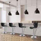 Set Of 4 Bar Stools Adjustable Swivel Pu Leather Shell Back Armless Bar Chairs