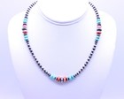 Kingman Turquoise Spiny Oyster Necklace  Sterling Silver Southwestern Jewelry