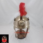 Medieval Roman Centurion Helmet Antique Roman Design Engraved Helmet Red Plume