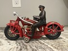 Vtg 1930   s Hubley Indian 4 Cylinder Motorcycle Original Cast Iron Toy