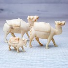 Vintage 3pc Carved Miniature Camels Tiny 3cm   1 5cm Figurines Not Plastic
