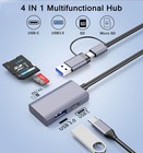 Usb C 3 0 Sd Card Reader 4 In 1  A c Hub With Memory Silver Gray 