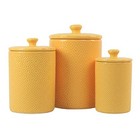 Kitchen Canister  3 Piece Set  Diamond Yellow