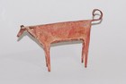 Vintage Mid Century Modern Brutalist Folded Iron Dog Sculpture Mcm
