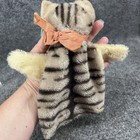 Vintage Steiff Tabby Cat Mohair Hand Puppet Germany  8  No Tags Has Ear Button