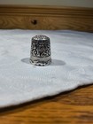 Atq Ketcham   Mcdougall Sterling Silver Thimble Heavy Chased  embroidery  C1890s
