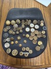 Large Lot Of Vintage antique Mostly Metal Buttons Floral  metal Wrapped Lot Cc